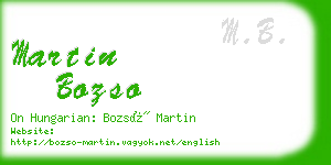 martin bozso business card